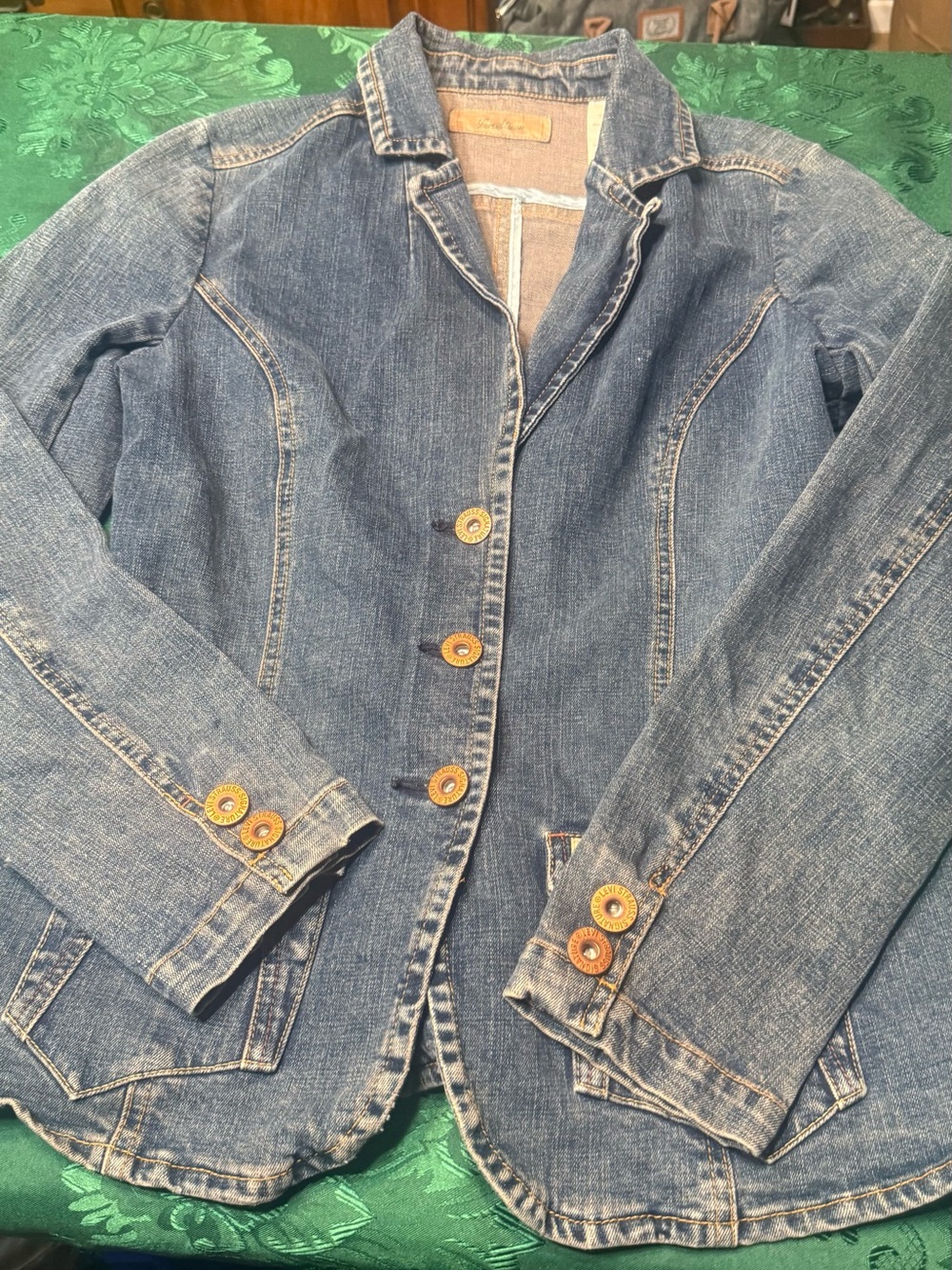 Denim Button-Front Women’s Jacket in Blue Levi Straus - Picture 9 of 9